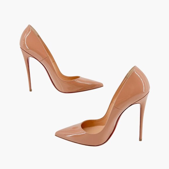 Christian Louboutin Nude Patent Leather Pumps - Picture 10 of 14